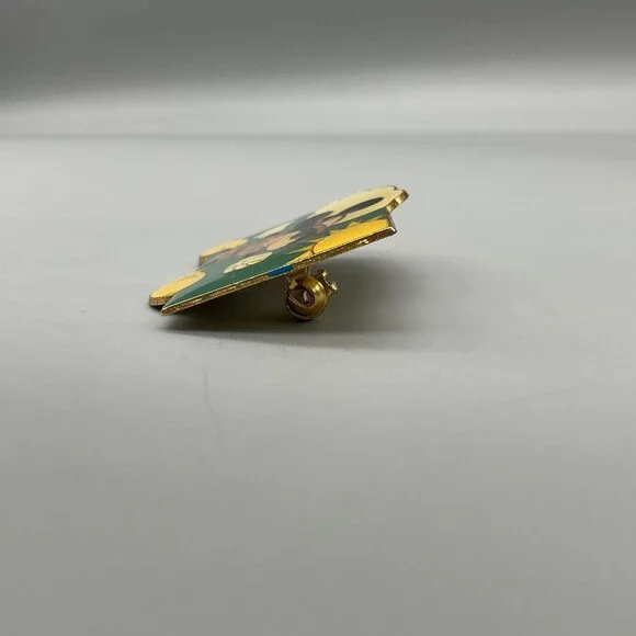 Disney Mickey Mouse Brooch Pin 39mm Gold Tone Enamel Walking Sun Retro Beach - Picture 8 of 12